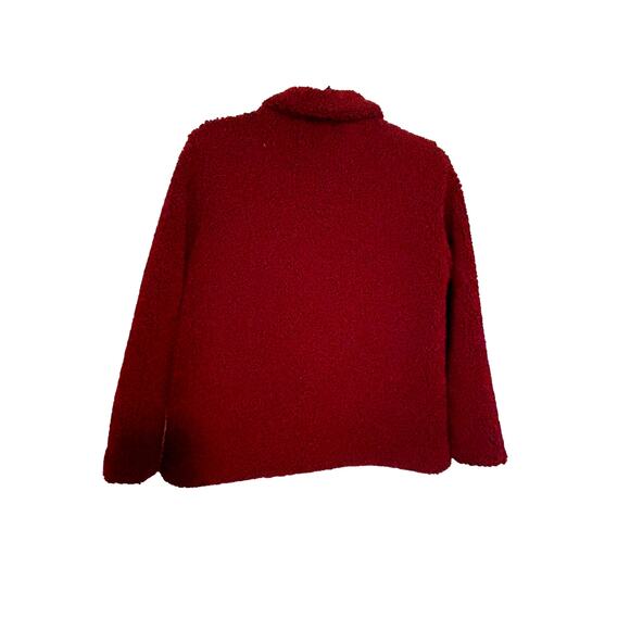 WONDER NATION Girls Size XL 14-16 Maroon Dark Red Teddy Bear Jacket - Picture 2 of 8